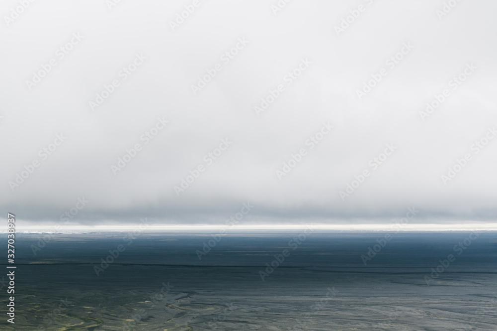 Endless horizons of Iceland. View from a the mountain