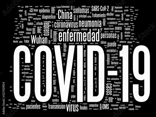 Covid 19 - Corona Virus Words Cloud - Spanish