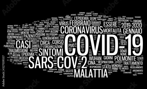 Covid 19 - Corona Virus Words Cloud - Italiano