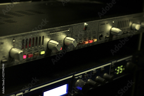 Sound Recording Equipment in Music Studio 