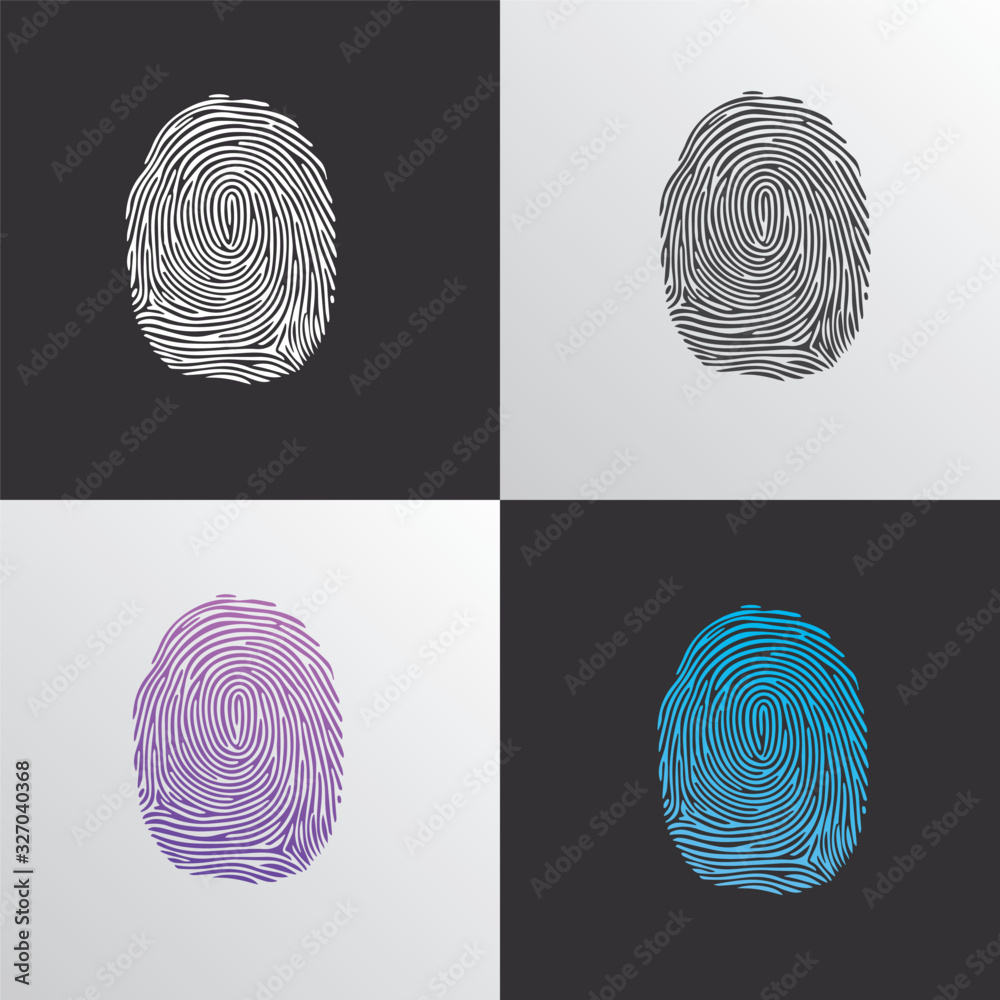 Fotografie Fingerprint logo vector illustration on the white background