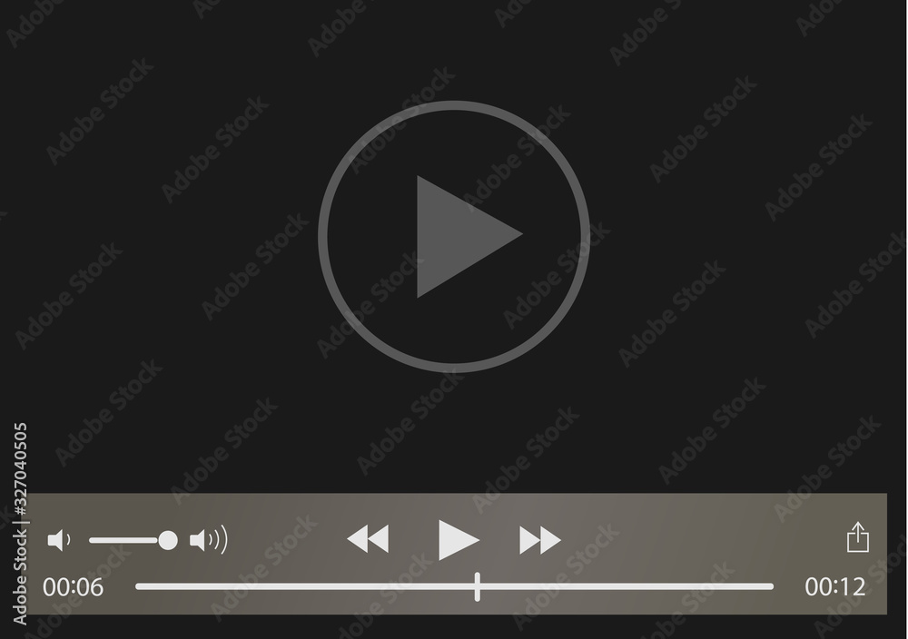 Video player interface template for web and mobile apps, vector illustration Video player interface template for web and mobile apps, vector illustration