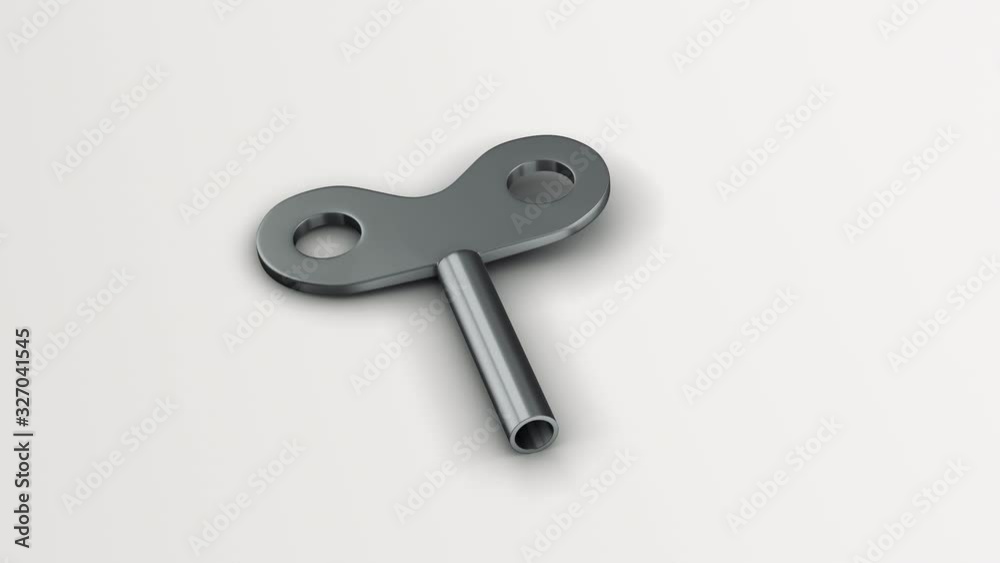 camera zoom on a winding key  (3d render)