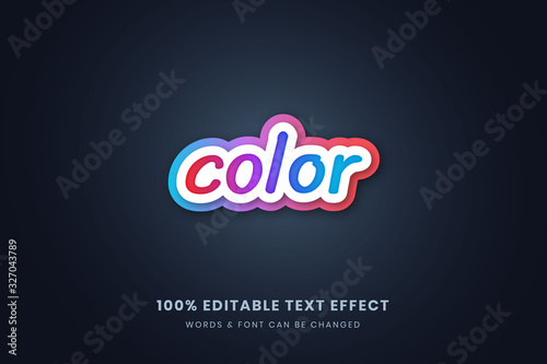 Color editable text effect
