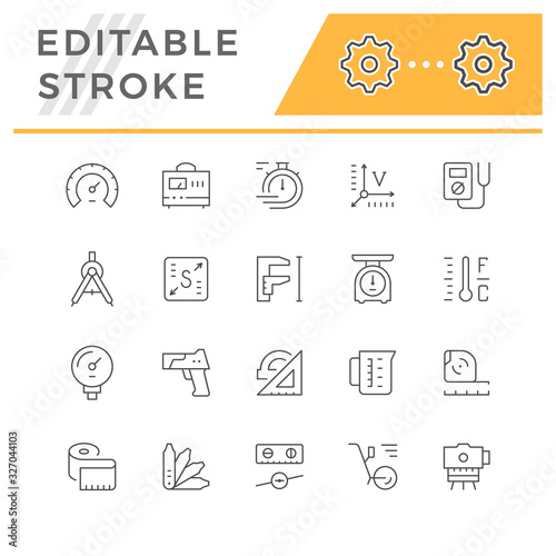 Set line icons of measurement