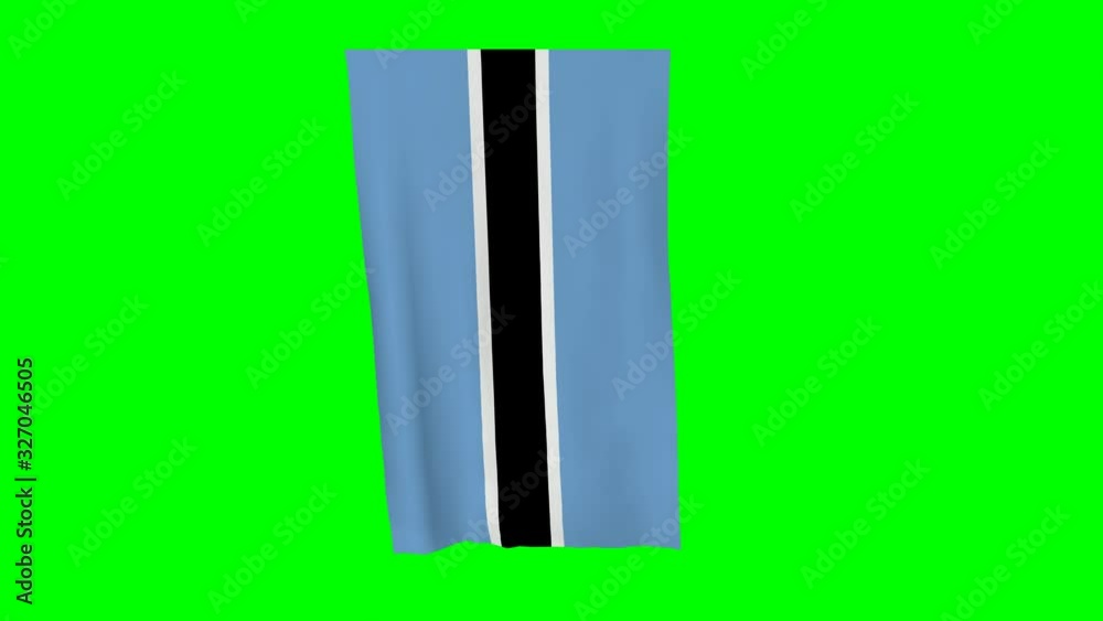 3d rendering botswana flag waving animation isolated on green screen background. vertical position. 3d rendering botswana flag waving animation isolated on green screen background. vertical position.