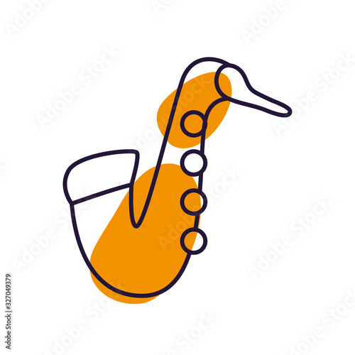 Isolated music saxophone instrument line style icon vector design © Jeronimo Ramos