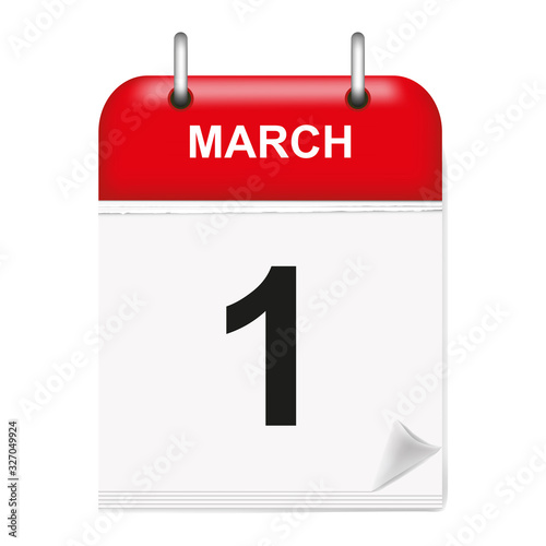 Daily calendar sheet in 3d, march day 24