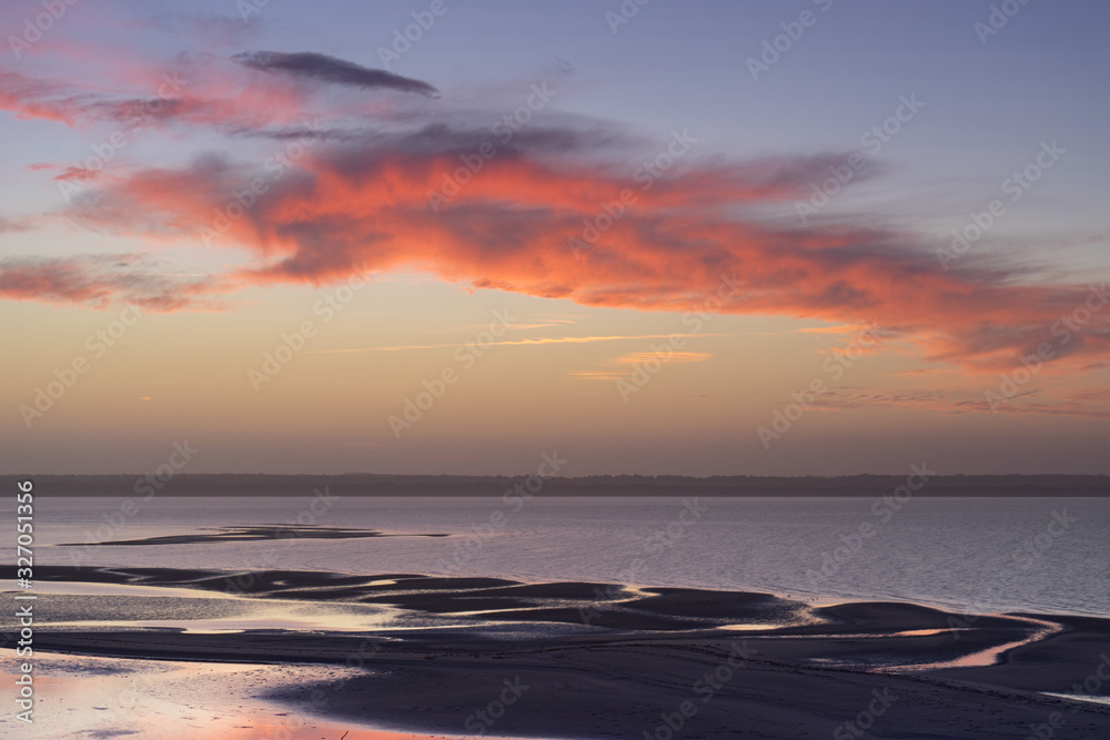 Nice red skye, sunset at Maasvlakte Rotterdam.