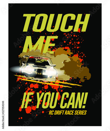 Touch Me if You Can. RC Hobby Poster T-shirt Design. Vector Illustration