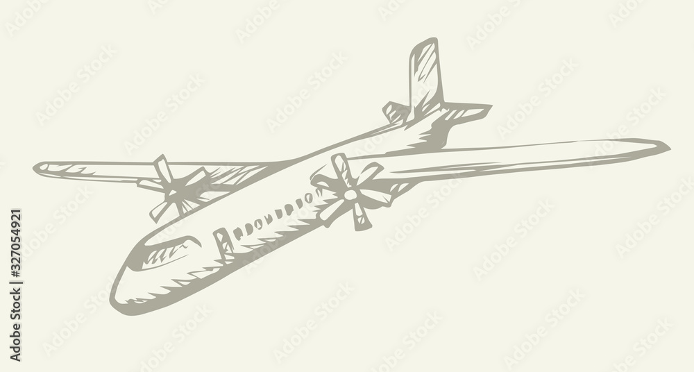 Big Plane. Vector drawing sketch
