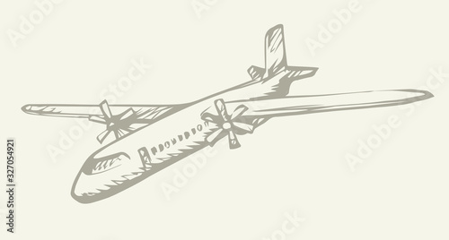 Big Plane. Vector drawing sketch