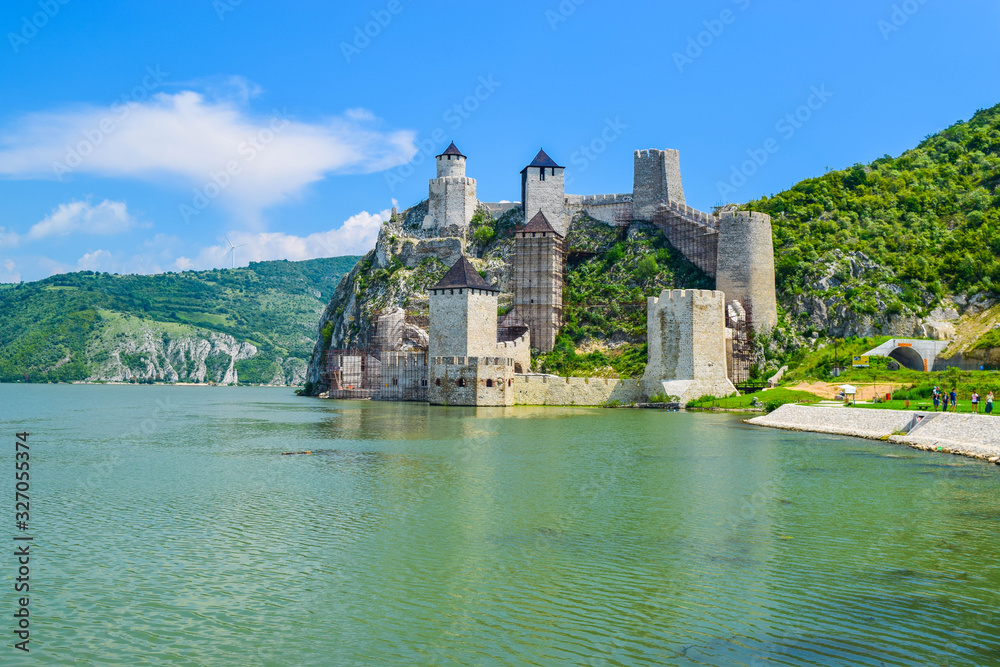 The old medieval Golubac Fortress on the banks of the Danube River. Serbia. The old medieval Golubac Fortress on the banks of the Danube River. Serbia.