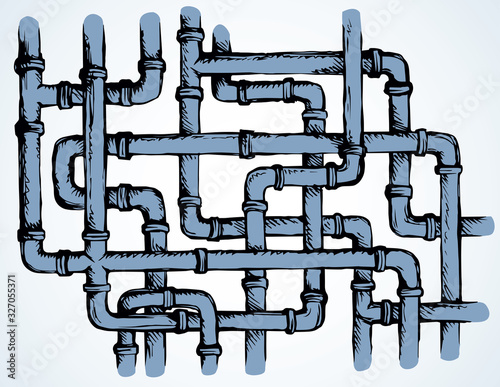 Plumbing pipes. Vector drawing symbol