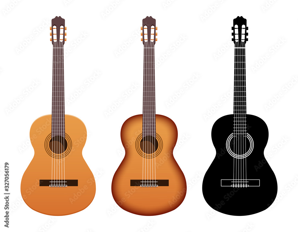 Obraz premium Classic guitar. Colored and black & white versions. High quality details.