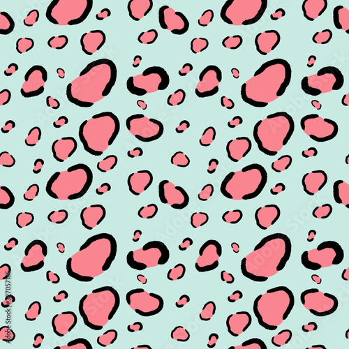 leopard print, texture. Jaguar fur. Pattern, on a blue background