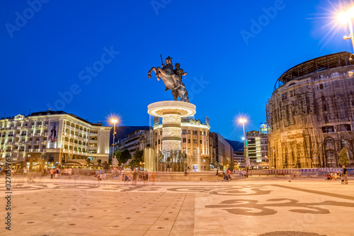Alexander the Great fountain in Skopje
