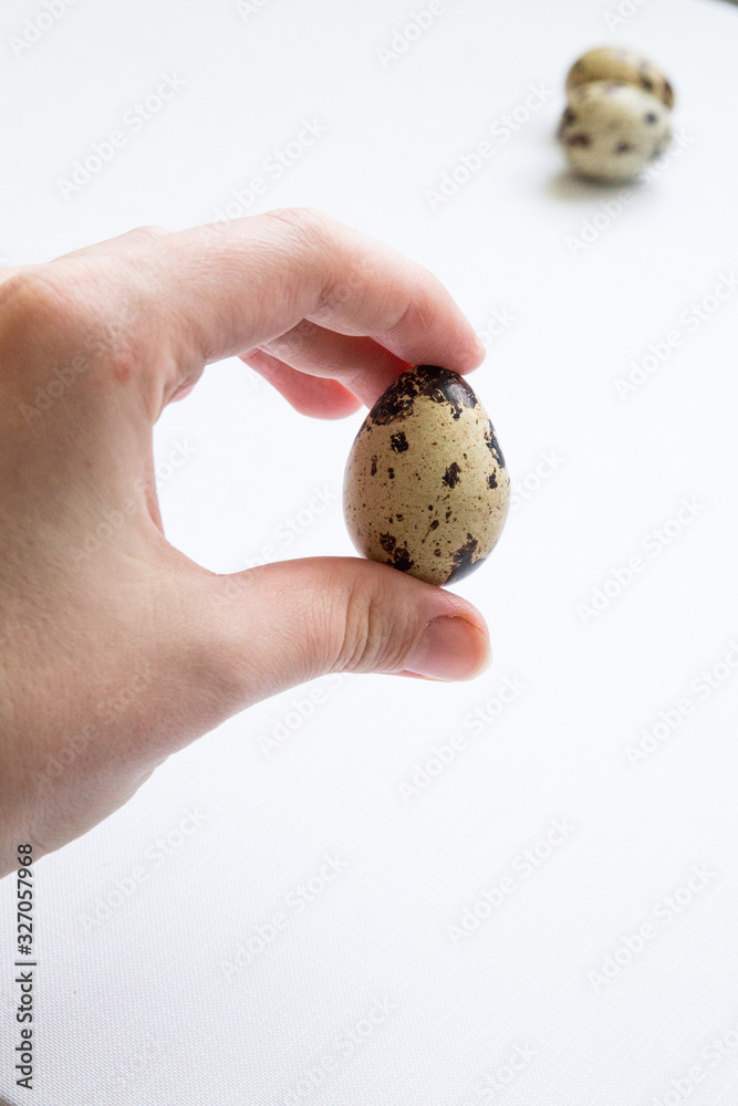 quail eggs on a white background. Easter and easter decoration quail eggs on a white background. Easter and easter decoration
