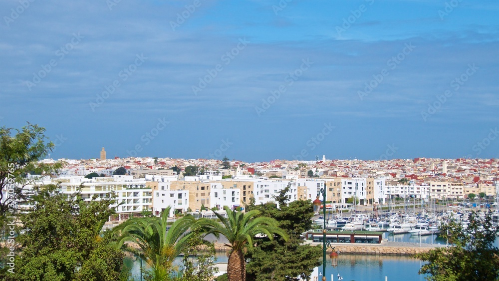 Waterfront buildings on Bouregreg River in Rabat, Morocco