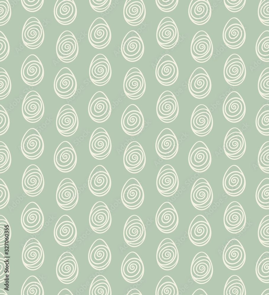 Seamless repeat vector pattern with hand-drawn eggs, in pastel colors