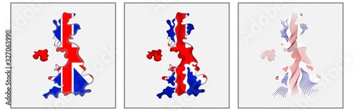 United Kingdom coloring the map and concept flag. Vector