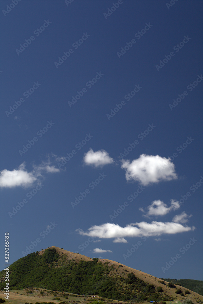 blue sky and clouds,landscape, mountain, nature,summer, field, countryside,field, countryside, 