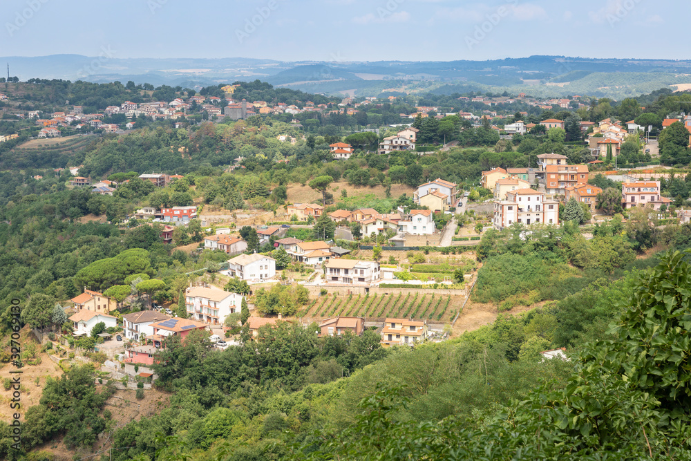a view over the suburb of Montefiascone town from the Belvedere di Borgariglia, province of Viterbo, Lazio, Italy