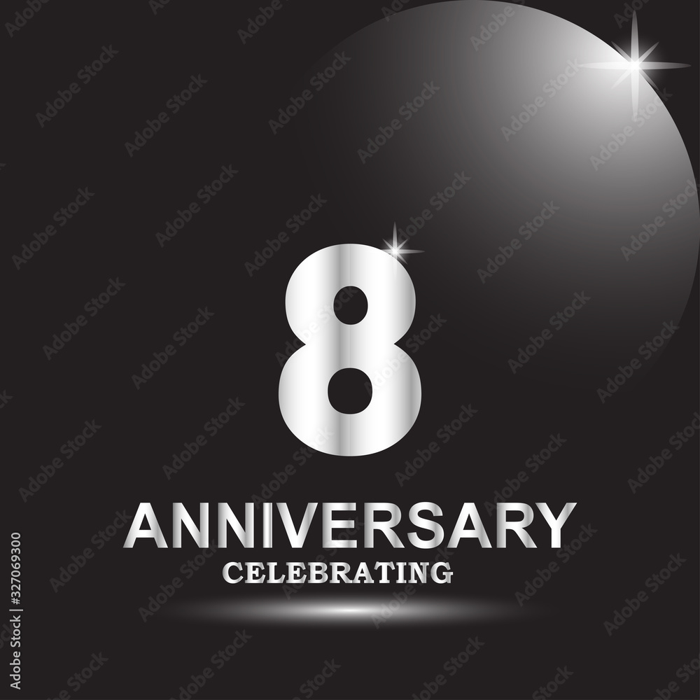 8 anniversary logo vector template. Design for banner, greeting cards or print 8 anniversary logo vector template. Design for banner, greeting cards or print