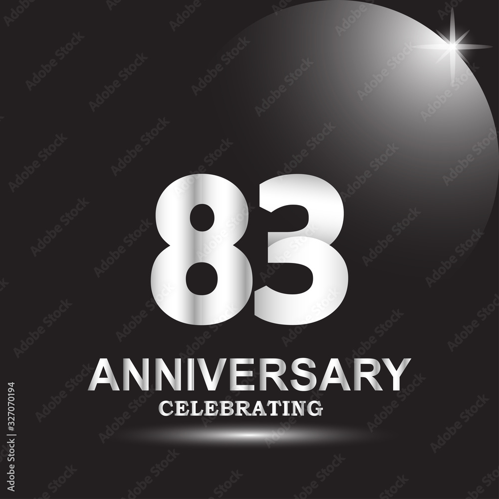 83 anniversary logo vector template. Design for banner, greeting cards or print 83 anniversary logo vector template. Design for banner, greeting cards or print