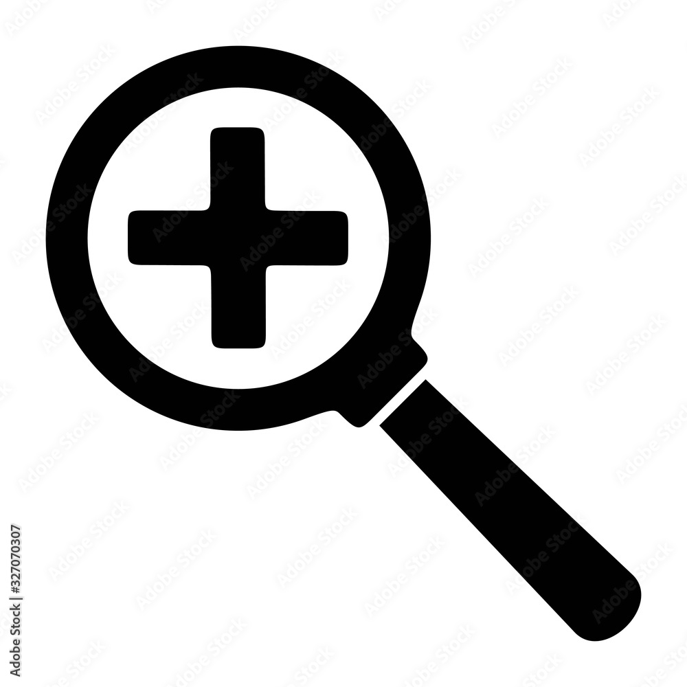 Zoom in icon. Magnifying glass symbol. Loupe, magnifier sign. Zoom in icon. Magnifying glass symbol. Loupe, magnifier sign.