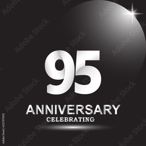 95 anniversary logo vector template. Design for banner, greeting cards or print