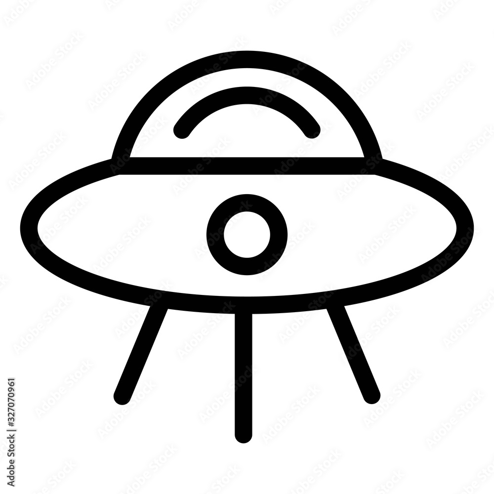 UFO icon in line style. Flying saucer icon. Alien spaceship sign. Stock  Vector | Adobe Stock