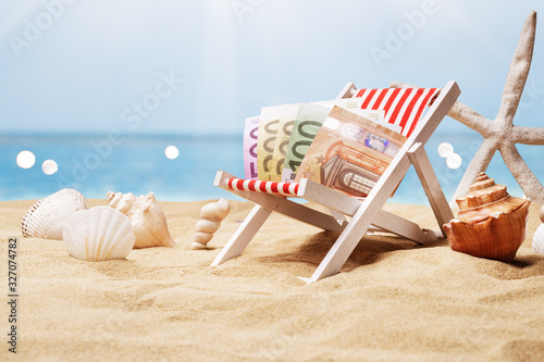 Euro Banknotes On Deck Chair