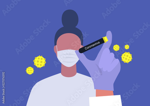 Coronavirus, female doctor holding a test tube, Medical care, health, virus outbreak