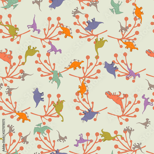 Dinosaurs pattern illustration.