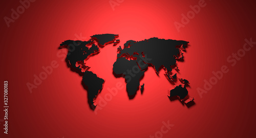 3D rendering planisphere on red background