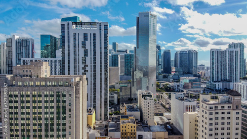 Aerial Photos of the Skyline in Downtown Miami