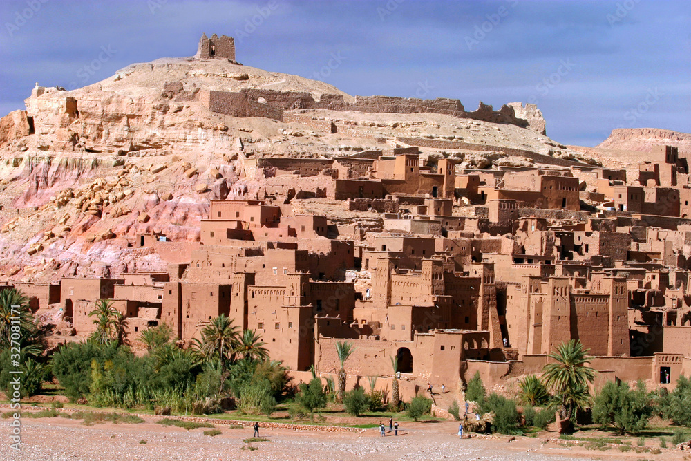 Kasbah of Ait Ben Haddou near Ouarzazate on the edge of the Sahara Desert in Morocco.