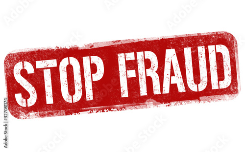 Stop fraud sign or stamp