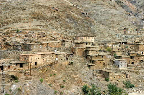 Village with adobe houses in Morrocco