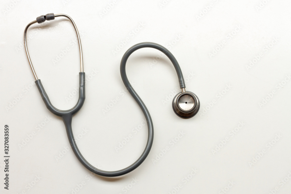 Stethoscope on a white background with space for text. Stethoscope on a white background with space for text.