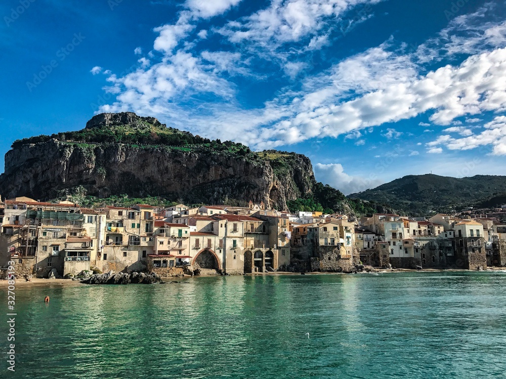 view of the bay in Cefalù, Sicily