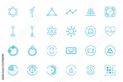 Isolated futuristic line style icon set vector design