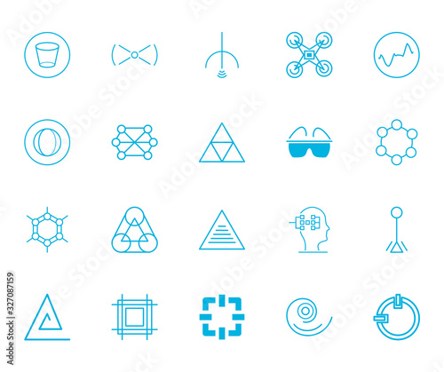 Isolated futuristic line style icon set vector design