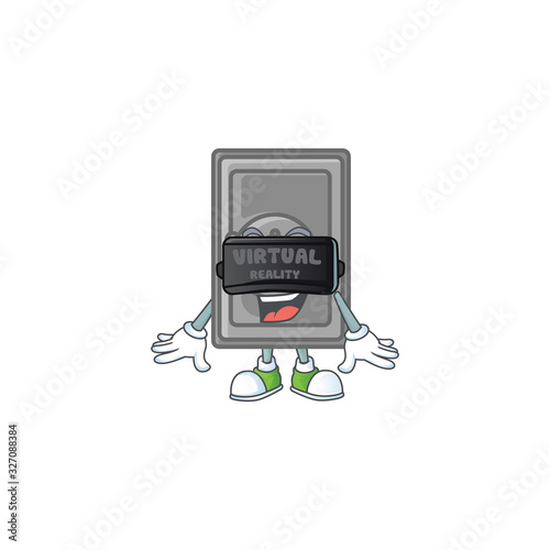 A smart character of security box closed with Virtual reality headset