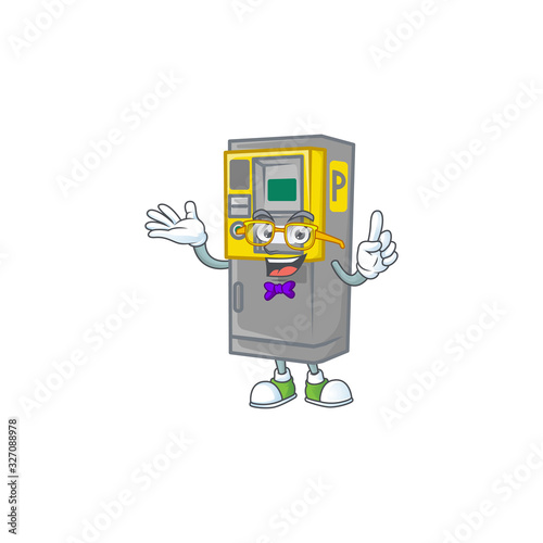 The Geek character of parking ticket machine mascot design