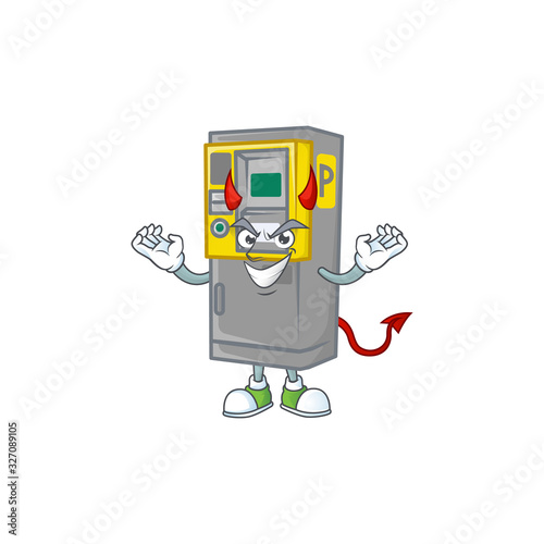 A cruel devil parking ticket machine Cartoon character design