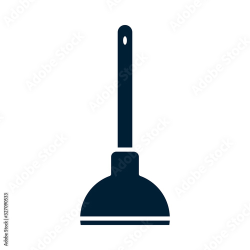 toilet plunger silhouette style icon vector design