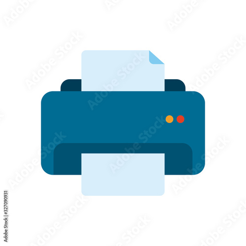 Isolated printer with data document flat style icon vector design photo