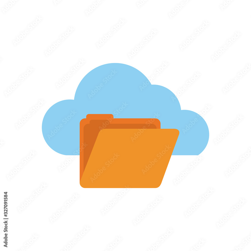 Isolated cloud computing and file flat style icon vector design Isolated cloud computing and file flat style icon vector design
